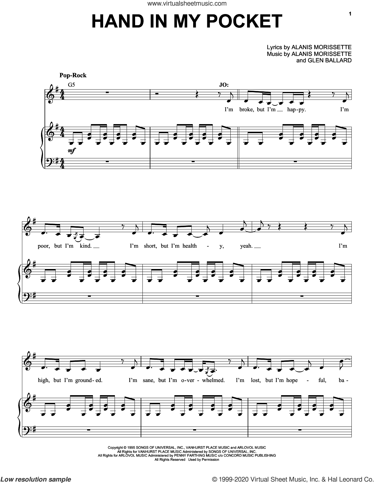 Hand In My Pocket (from Jagged Little Pill The Musical)