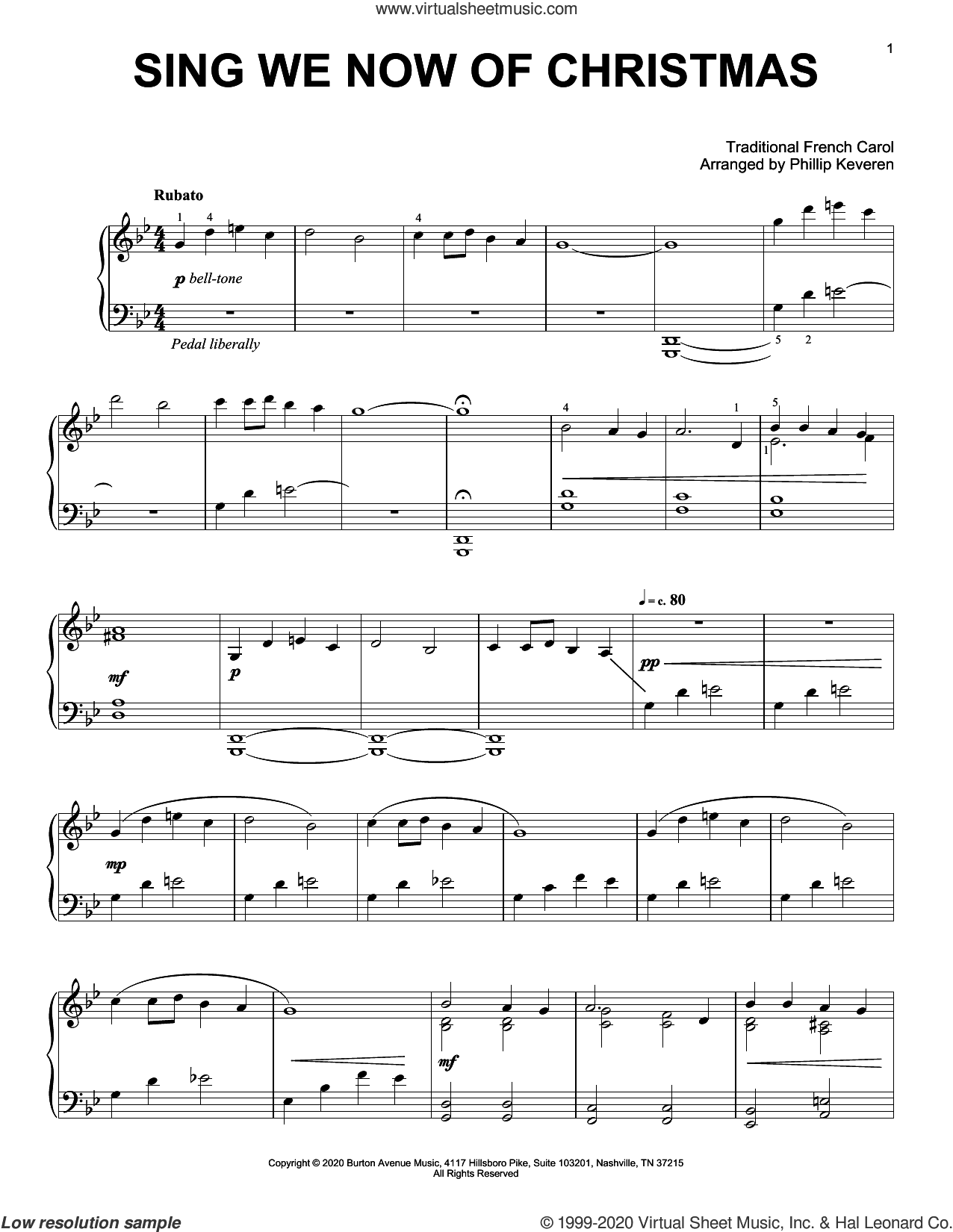 Sing We Now Of Christmas (arr. Phillip Keveren)