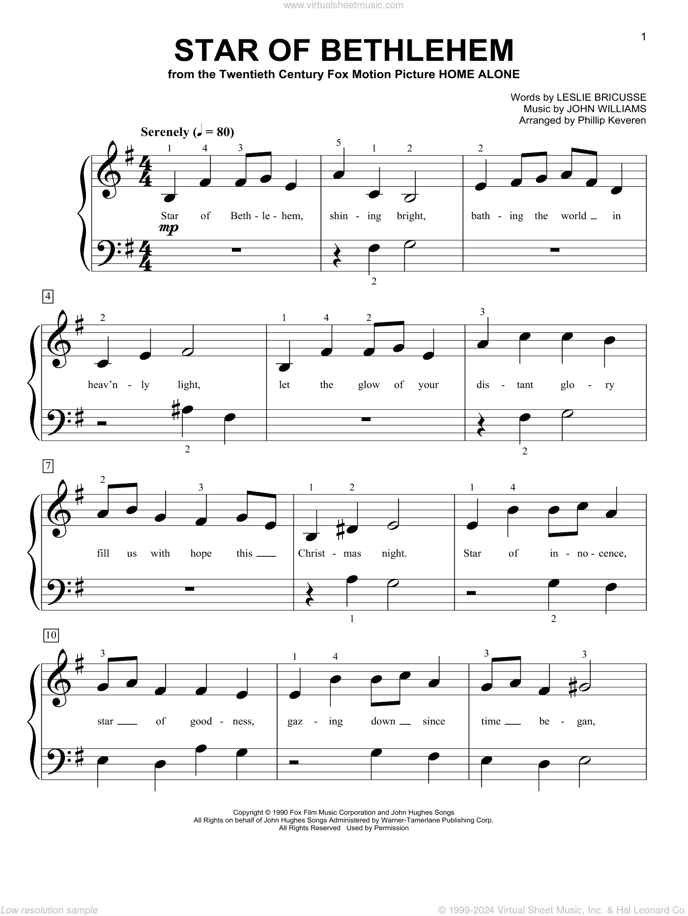 Star Of Bethlehem (from Home Alone) (arr. Phillip Keveren)