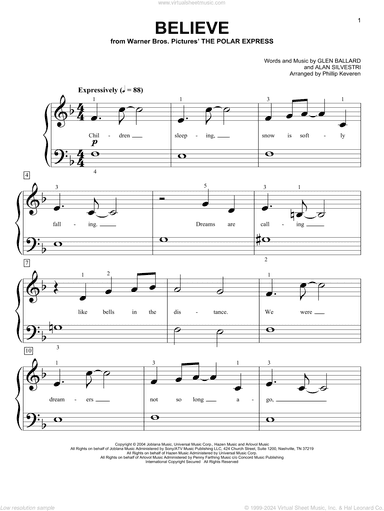 Believe (from The Polar Express) (arr. Phillip Keveren)