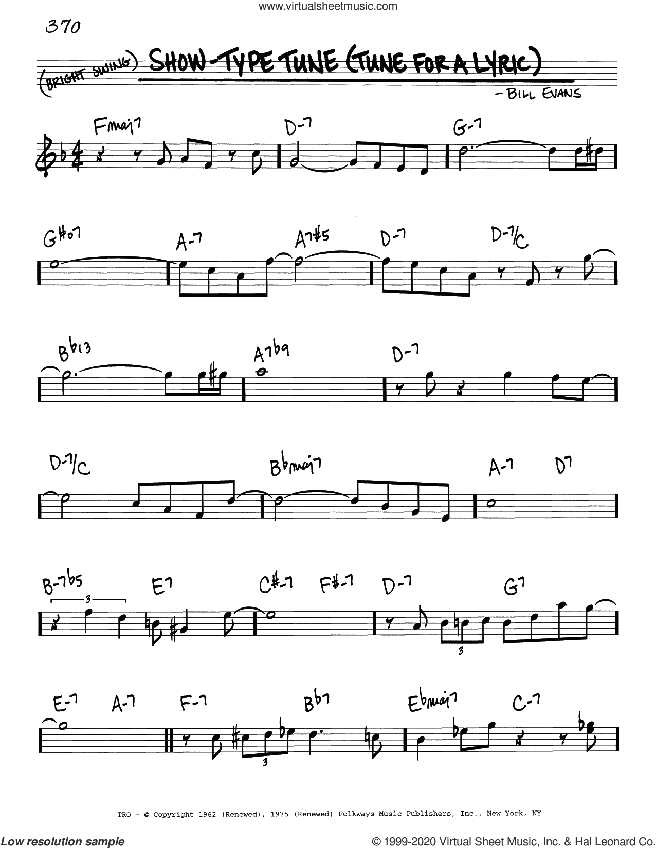 Show-Type Tune (Tune For A Lyric)