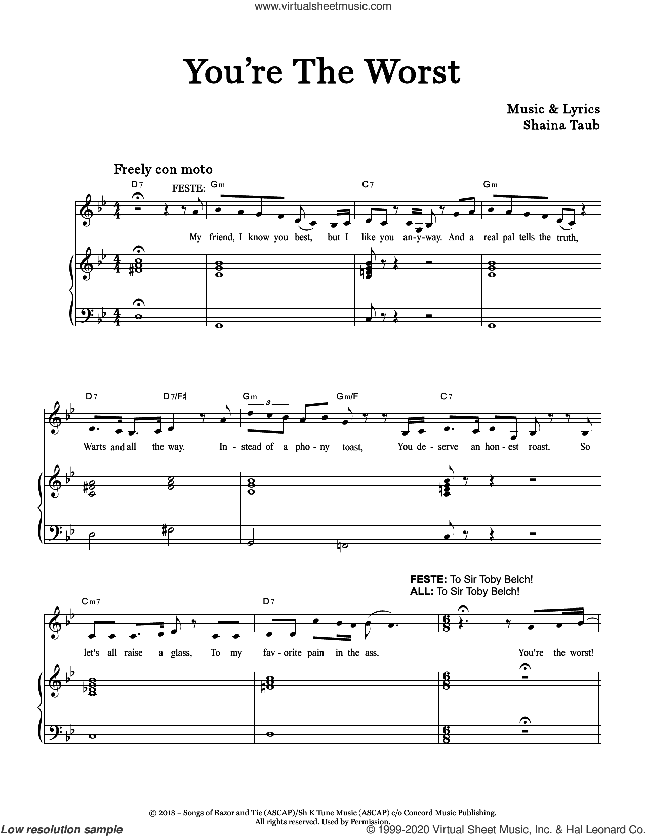 You're The Worst (from Twelfth Night)
