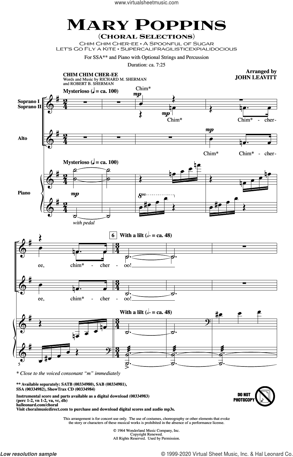 Mary Poppins (Choral Selections) (arr. John Leavitt)