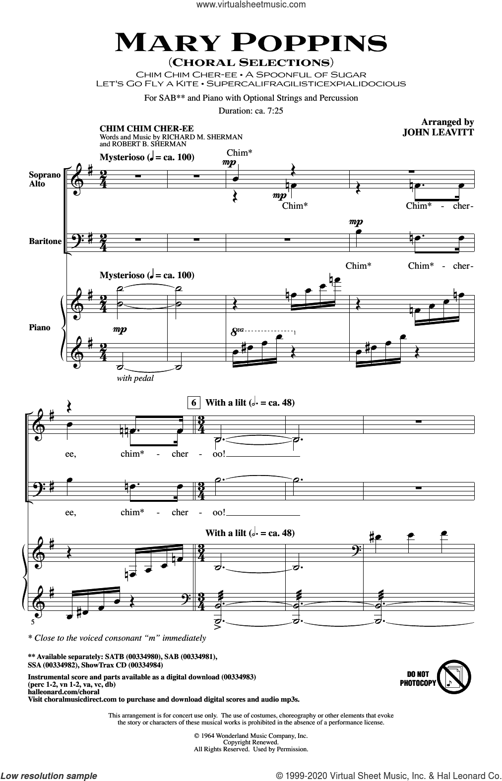Mary Poppins (Choral Selections) (arr. John Leavitt)