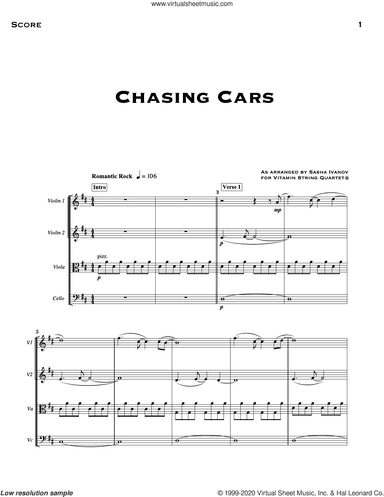 Chasing Cars (arr. Sasha Ivanov) (COMPLETE)
