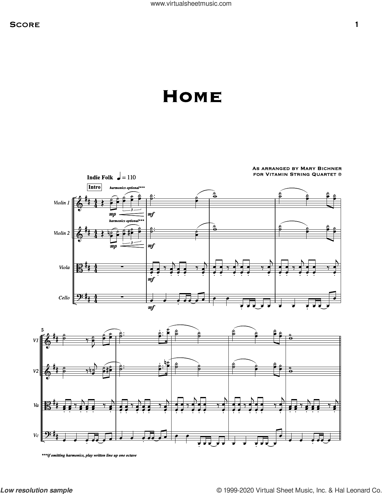 Home (arr. Mary Bichner) (COMPLETE)