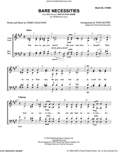 Bare Necessities (from The Jungle Book) (arr. Tom Gentry)