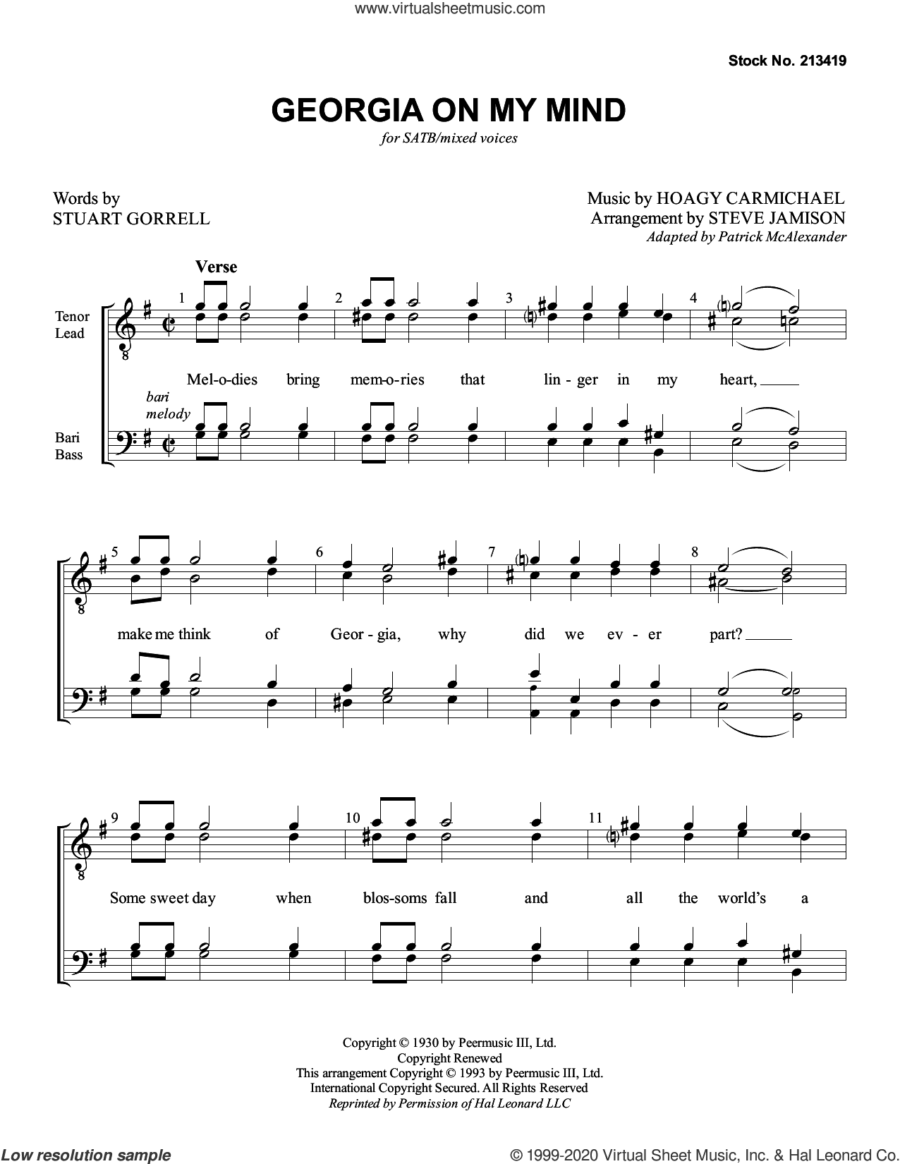 Georgia on My Mind (arr. Steve Jamison)