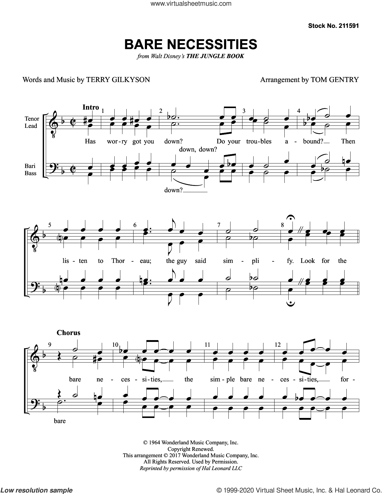 Bare Necessities (from The Jungle Book) (arr. Tom Gentry)