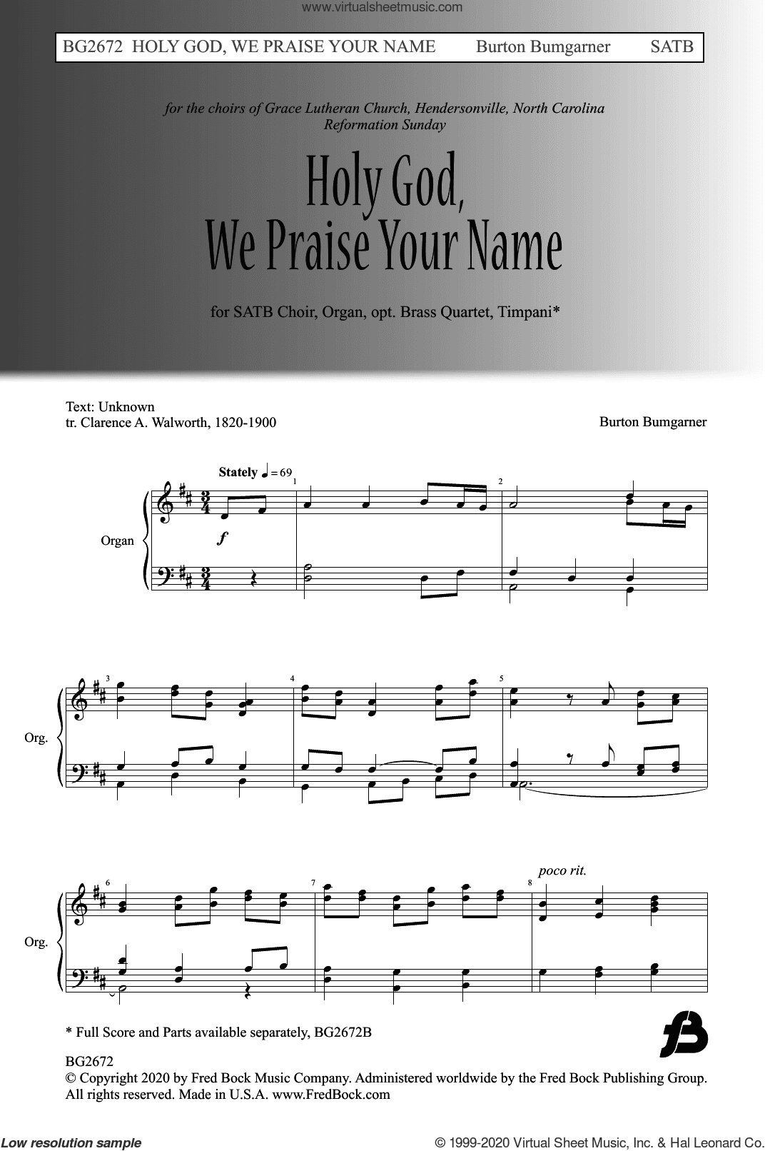 Holy God We Praise Your Name