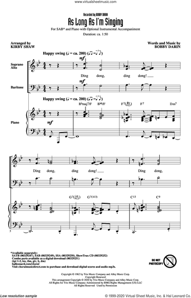 As Long As I'm Singing (arr. Kirby Shaw)