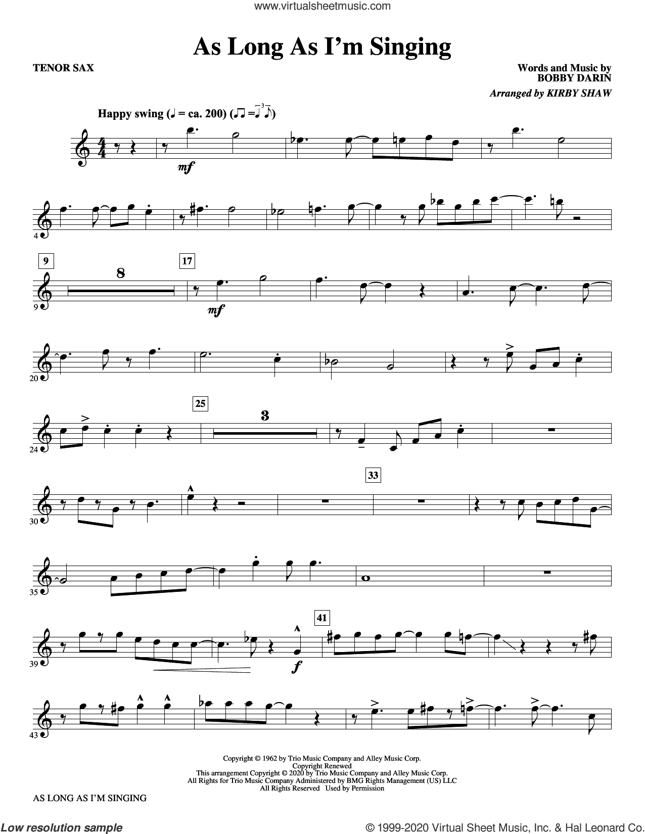 As Long As I'm Singing (arr. Kirby Shaw)