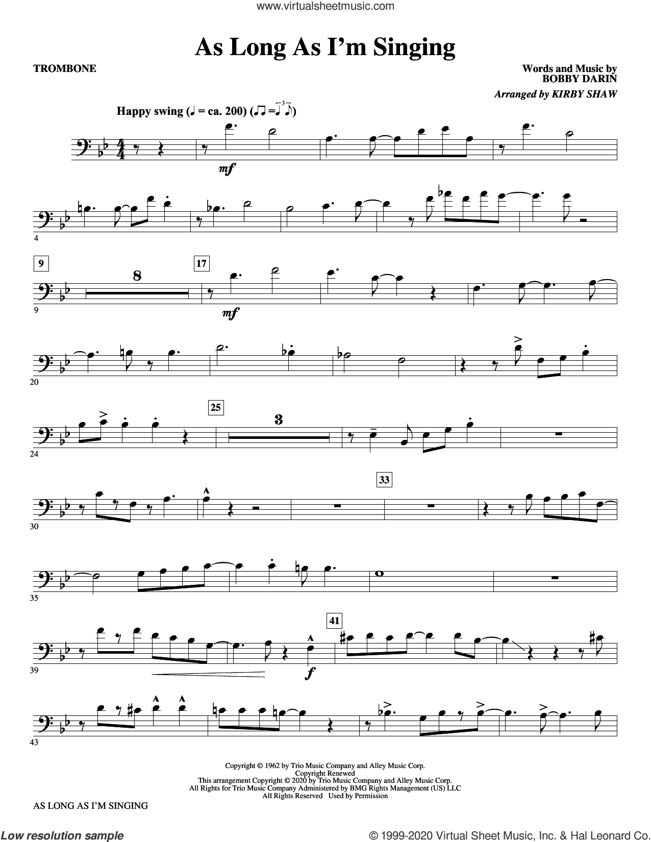 As Long As I'm Singing (arr. Kirby Shaw)