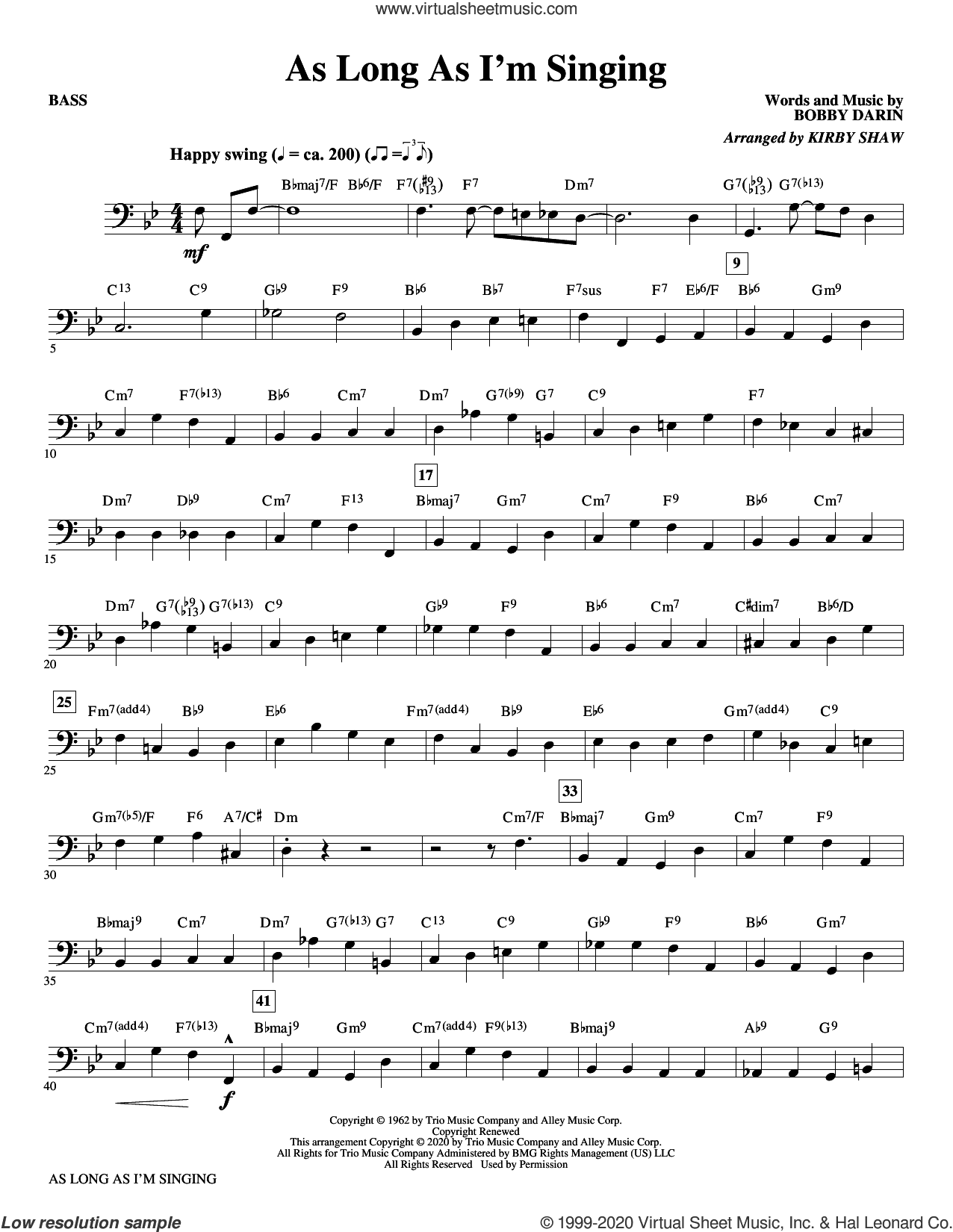 As Long As I'm Singing (arr. Kirby Shaw)