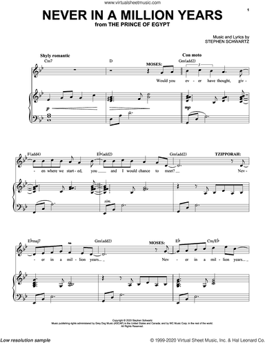 Never In A Million Years (from The Prince Of Egypt: A New Musical)