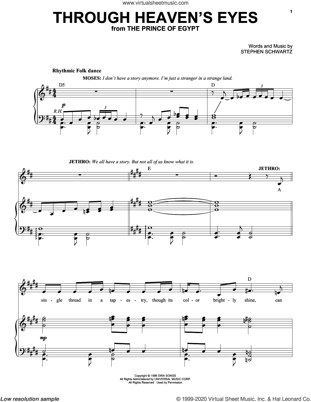 Through Heaven's Eyes (from The Prince Of Egypt: A New Musical)