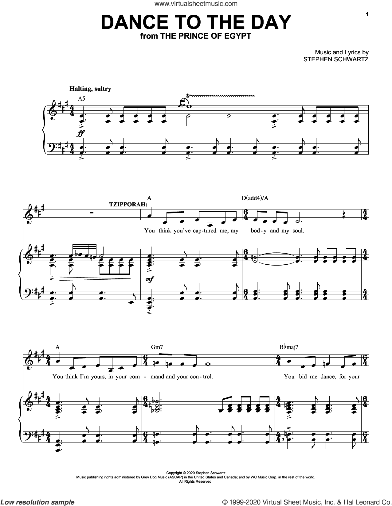Dance To The Day (from The Prince Of Egypt: A New Musical)