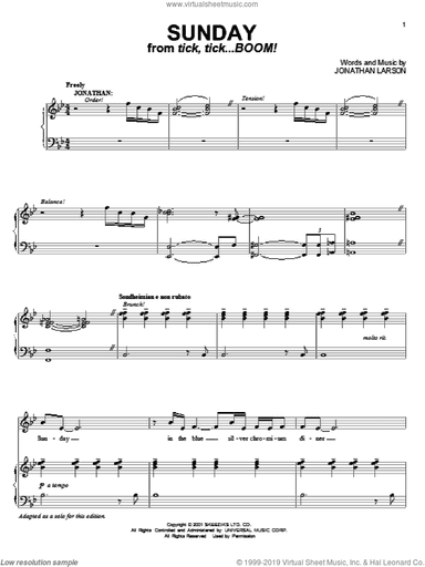 Sunday (from tick, tick... BOOM!)