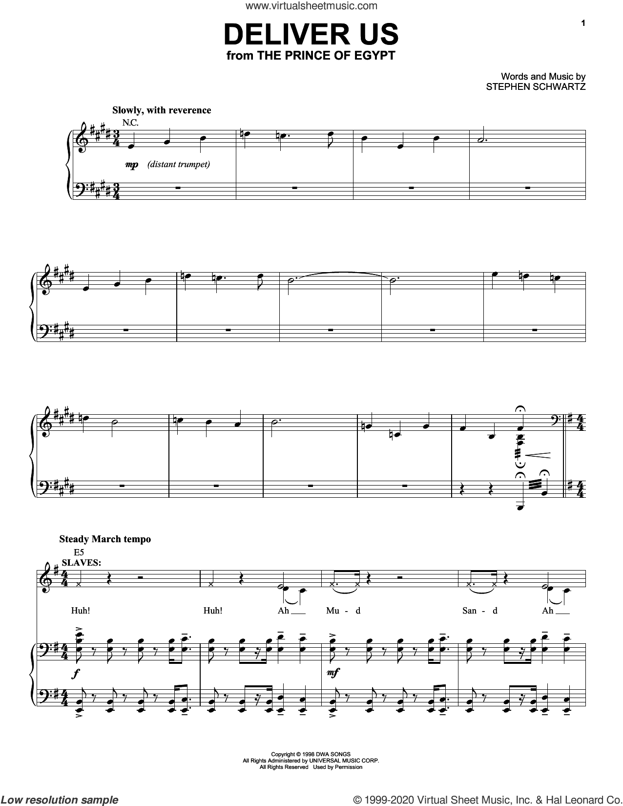Deliver Us (from The Prince Of Egypt: A New Musical)