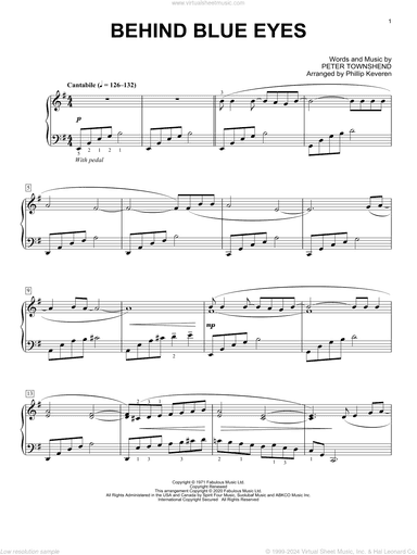 Behind Blue Eyes [Classical version] (arr. Phillip Keveren)