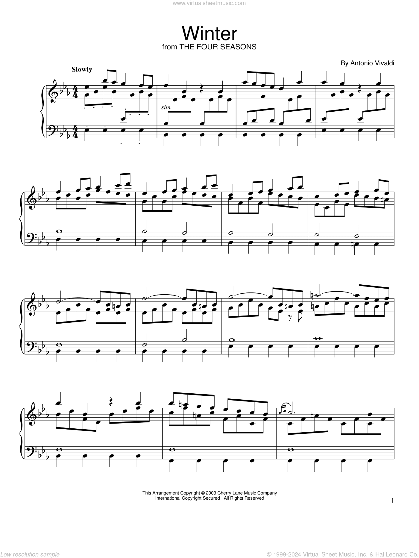 Winter (from The Four Seasons), (intermediate)