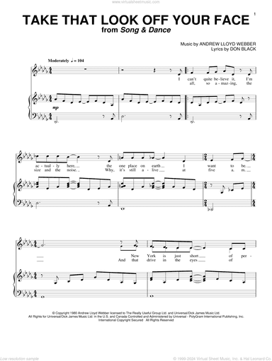 Take That Look Off Your Face (from Song and Dance)