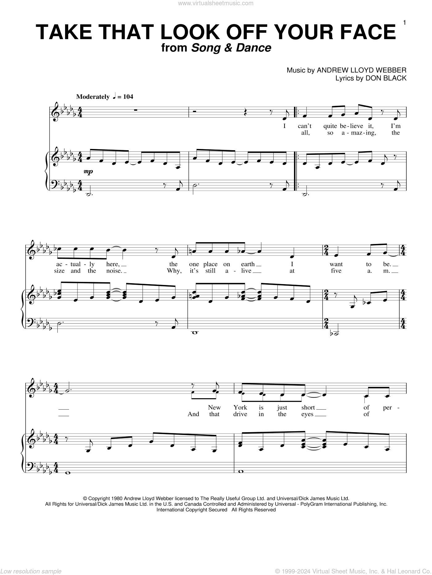 Take That Look Off Your Face (from Song and Dance)