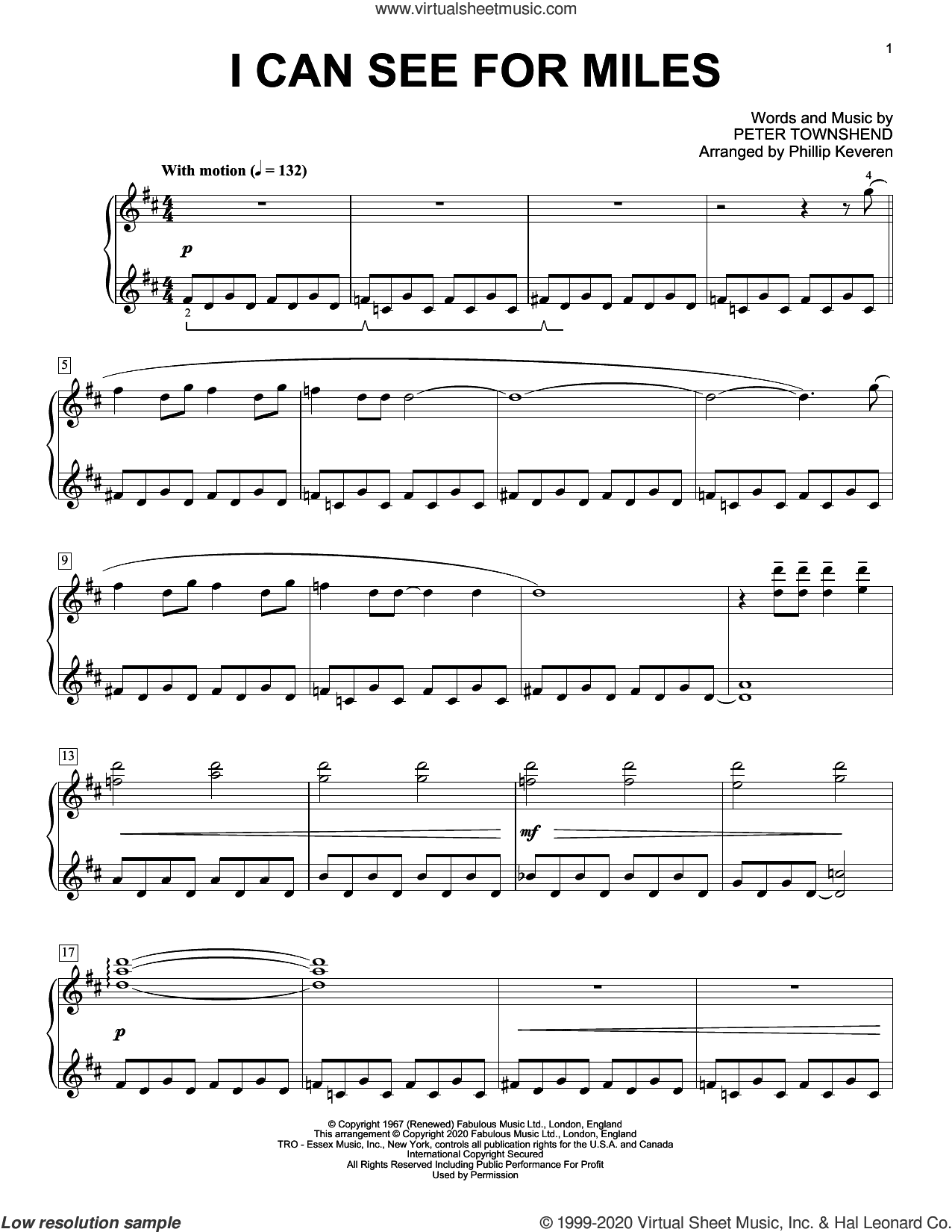 I Can See For Miles [Classical version] (arr. Phillip Keveren)
