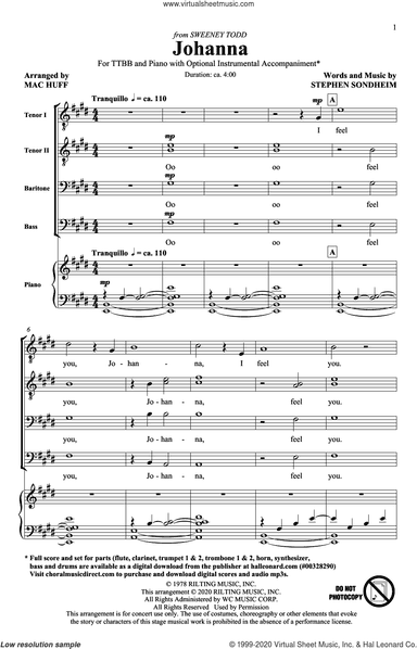 Johanna (from Sweeney Todd) (arr. Mac Huff)