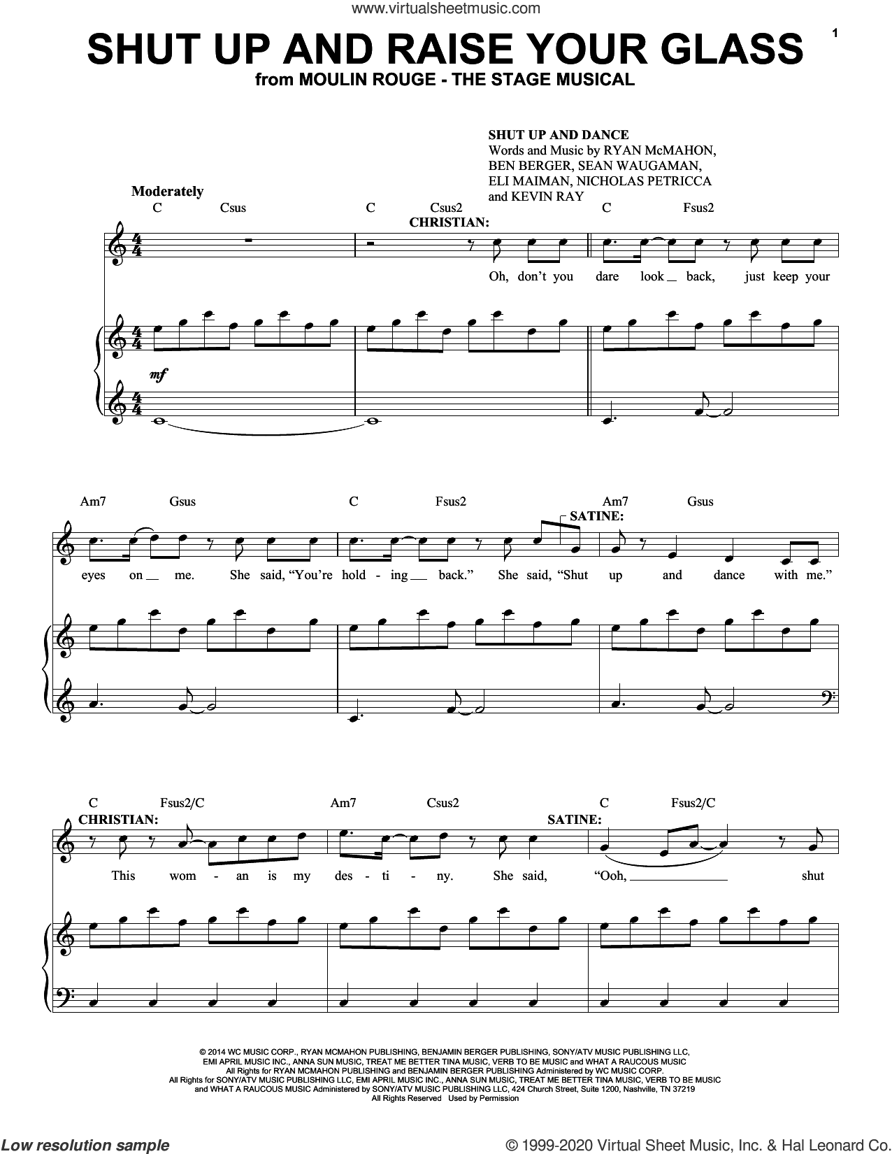 Shut Up And Raise Your Glass (from Moulin Rouge! The Musical)