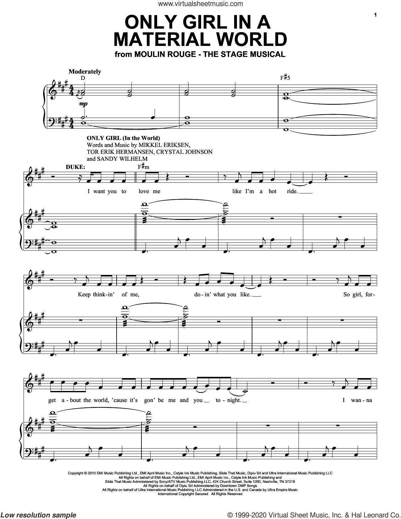 Only Girl In A Material World (from Moulin Rouge! The Musical)