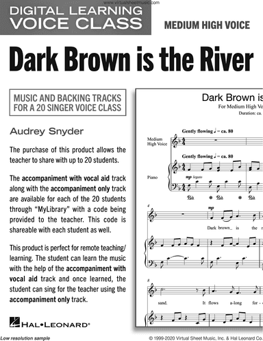 Dark Brown Is The River (Medium High Voice) (includes Audio)
