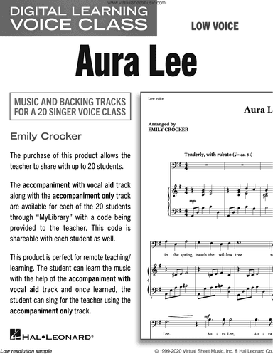 Aura Lee (Medium Low Voice) (includes Audio)