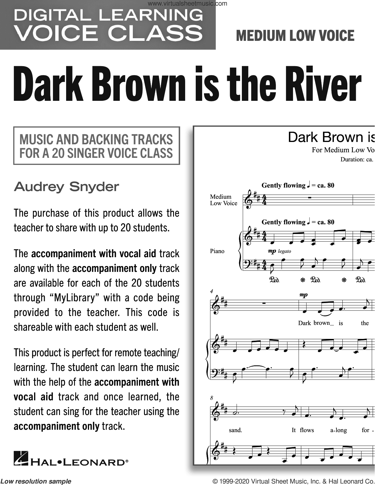 Dark Brown Is The River (Medium Low Voice) (includes Audio)