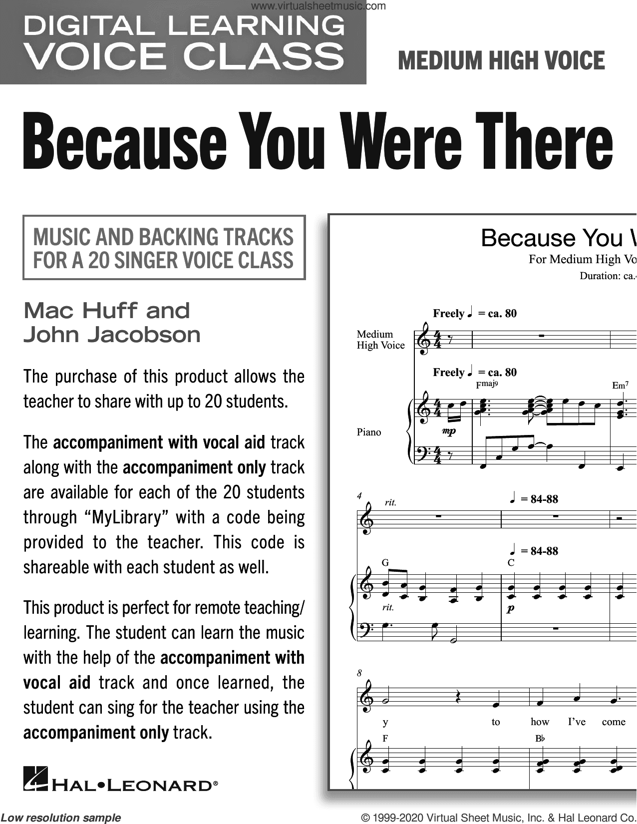 Because You Were There (Medium High Voice) (includes Audio)