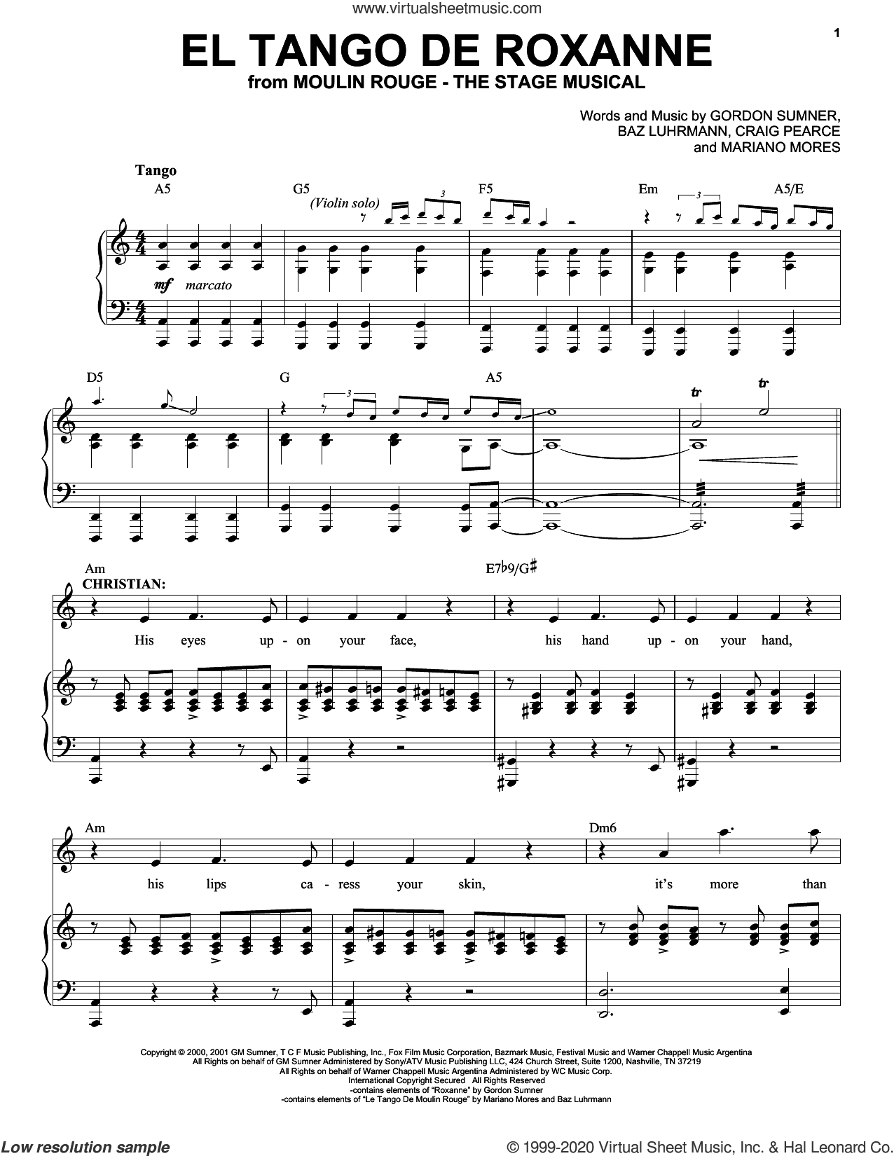 El Tango De Roxanne (from Moulin Rouge! The Musical)