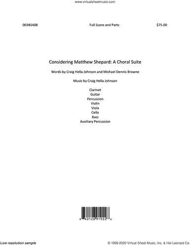 Considering Matthew Shepard: A Choral Suite