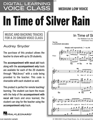 In Time Of Silver Rain (Medium Low Voice) (includes Audio)