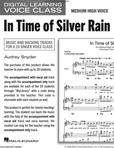 In Time Of Silver Rain (Medium High Voice) (includes Audio)