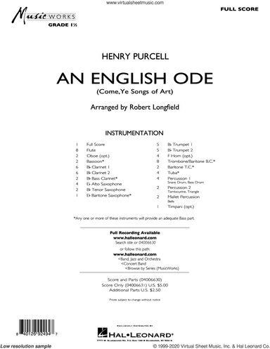An English Ode (Come, Ye Sons of Art) (arr. Robert Longfield)