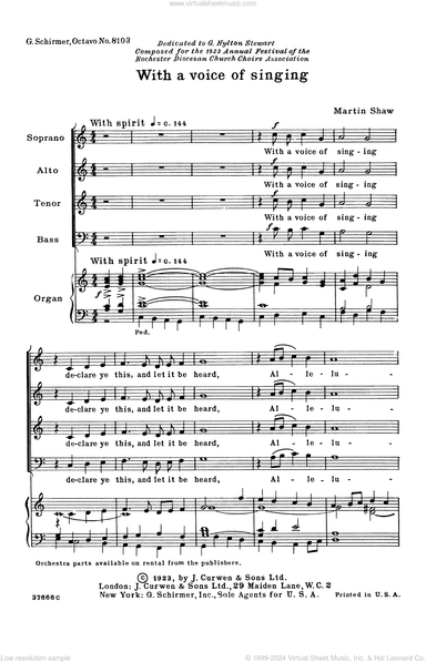 With A Voice Of Singing
