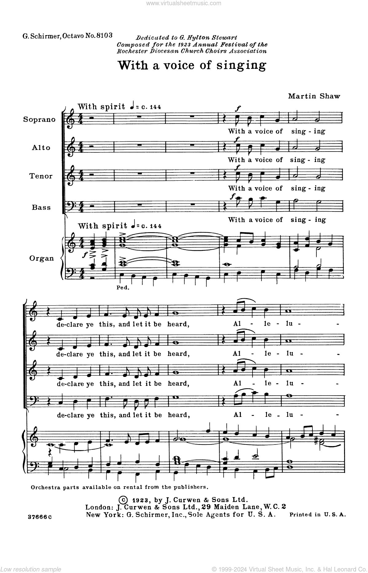 With A Voice Of Singing