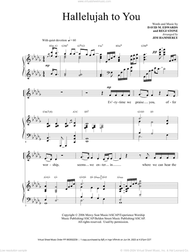 Hallelujah To You (arr. Jim Hammerly)