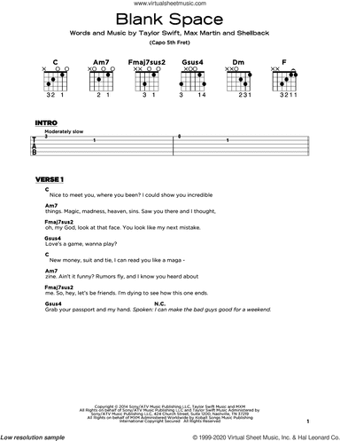 Blank Space, (beginner)