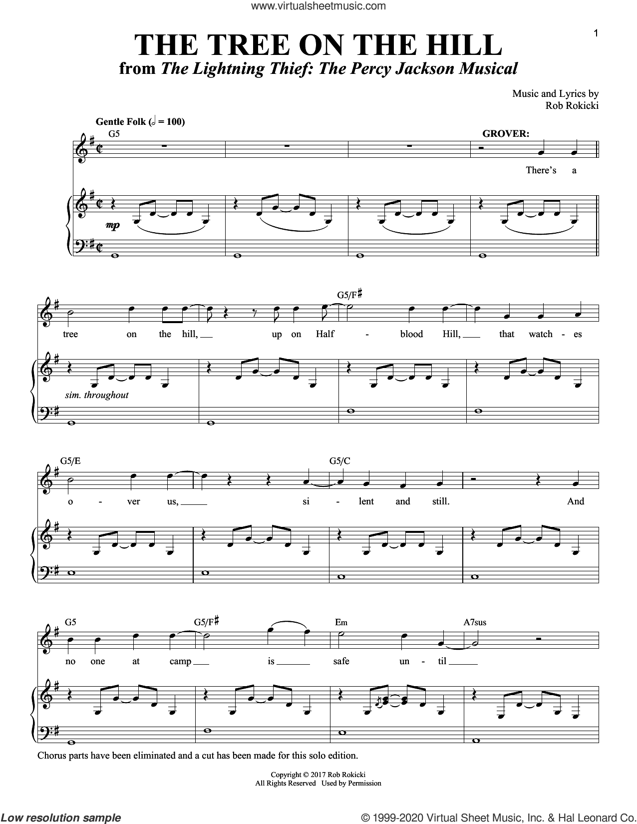 The Tree On The Hill [Solo version] (from The Lightning Thief: The Percy Jackson Musical)