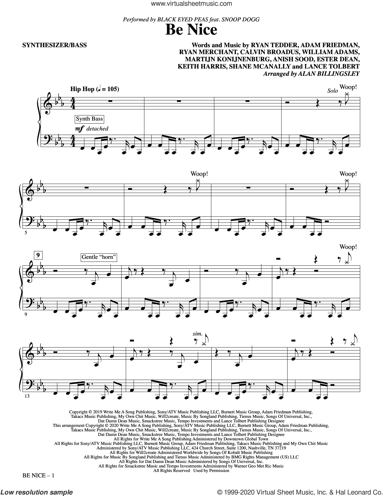 Be Nice (feat. Snoop Dogg) (arr. Alan Billingsley)