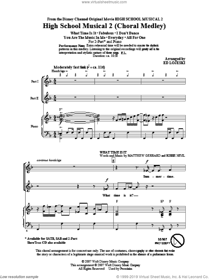 High School Musical 2 (Choral Medley)