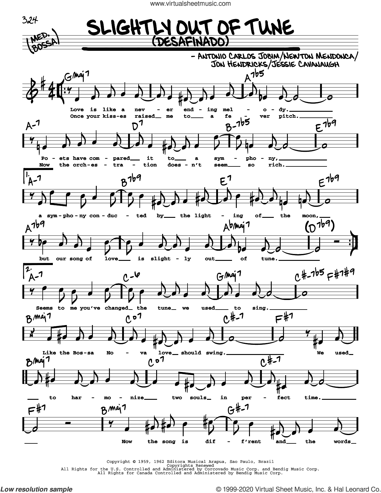 Slightly Out Of Tune (Desafinado) (High Voice)