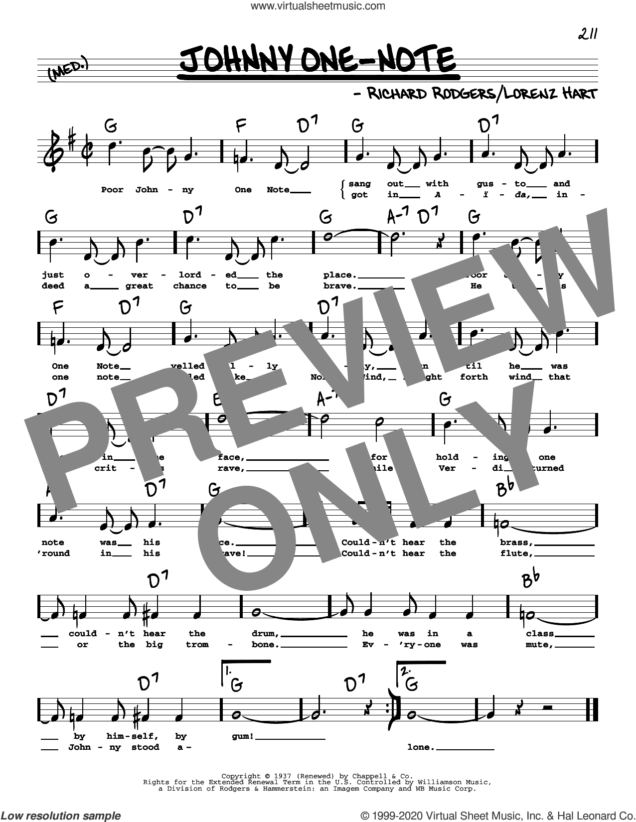 Johnny One-Note (High Voice) (from Babes In Arms)