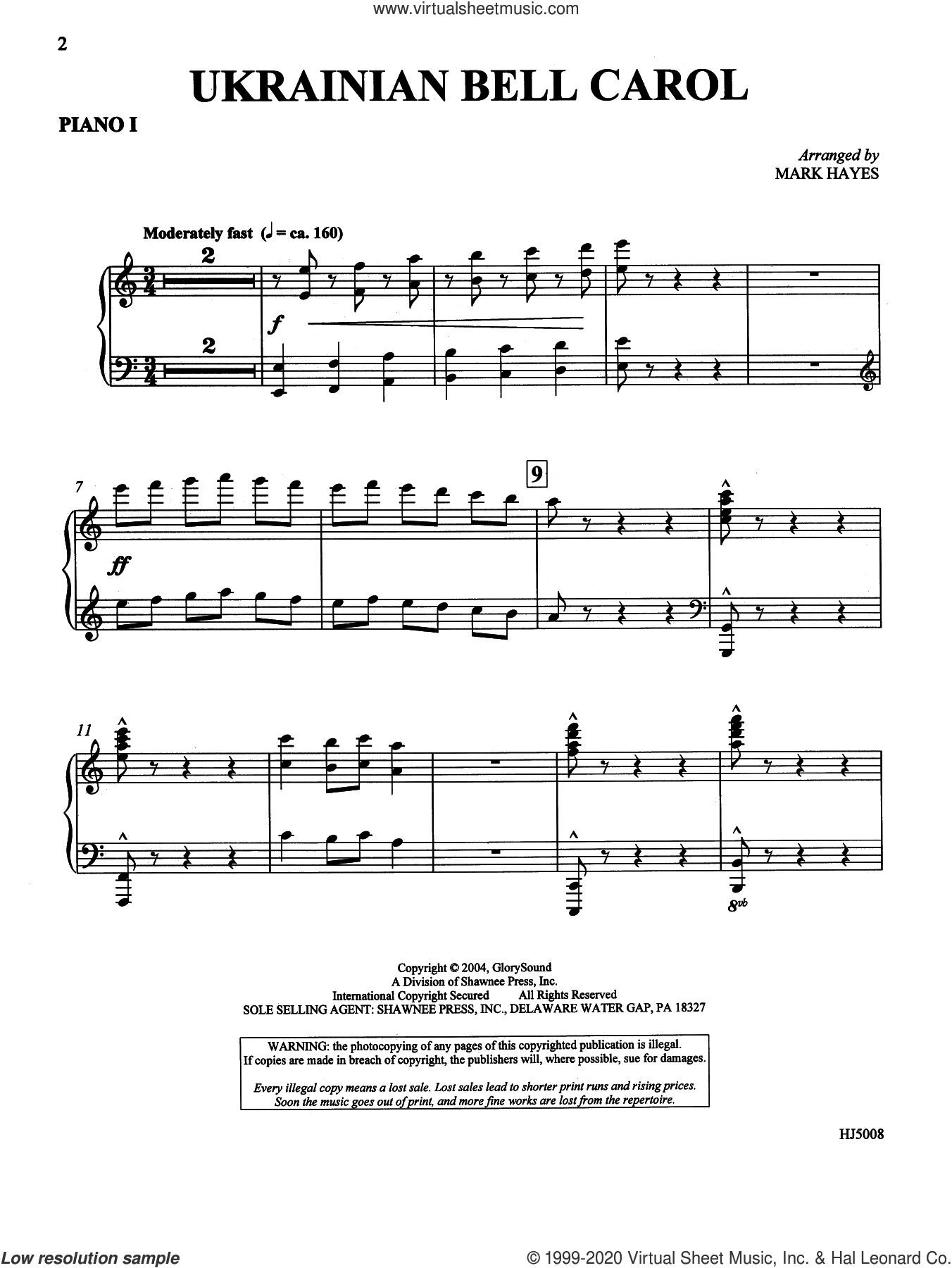 Ukrainian Bell Carol (Piano Quartet, four pianos